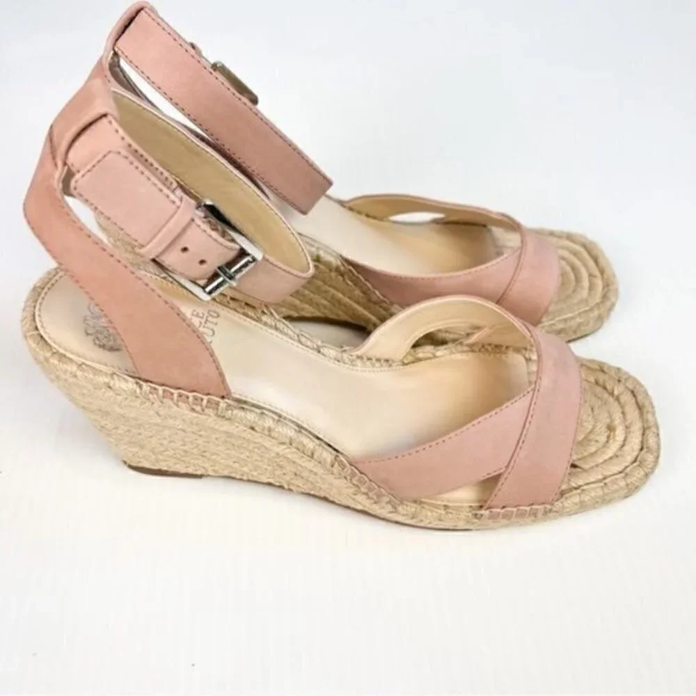 VINCE CAMUTO WOMENS MEEHAN TAN ESPADRILLE WEDGE SANDAL SIZE 10M